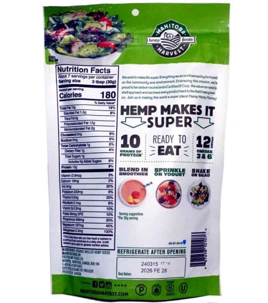 Organic Hemp Hearts Shelled Hemp Seeds