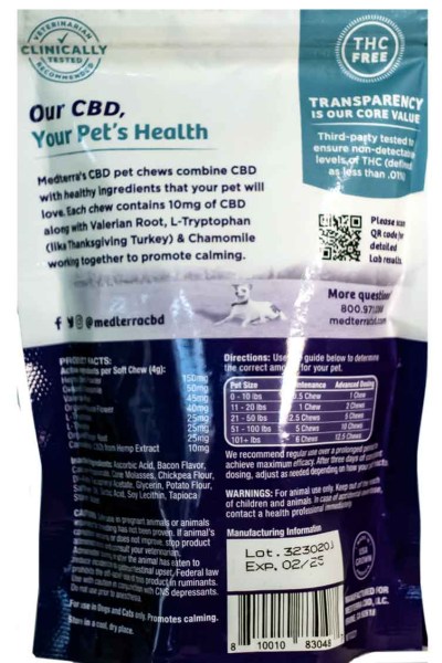 Medterra Pets Calming CBD Chews 4.2oz